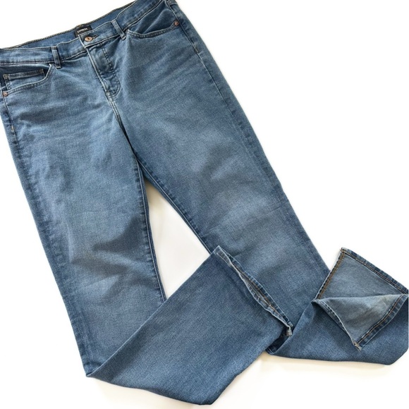 Express Womens 12 R Skyscraper Mid Rise Split Hem Bootcut Stretch Jeans - Picture 2 of 8